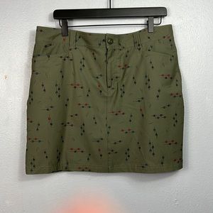 Eddie Bauer Outdoor Olive Green Arrow Print Skort 12